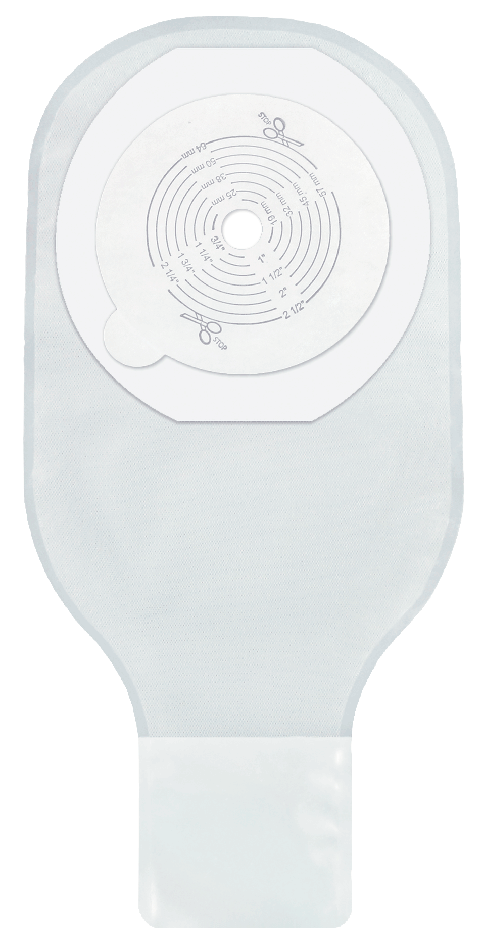 "Securi-T USA 12"" 1-Piece Drainable Pouch Tape Collar Transparent Cut-to-Fit 1 Curved Tail Closure"