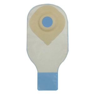 "Securi-T USA 12"" 1-Piece Extended Wear Drainable Pouch Pre-Cut 1-1/4"" Transparent 1 Curved Tail C