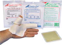 "Elasto-Gel Wound Dressing with Tape 4"" x 4"""