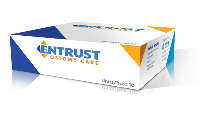 "Entrust 1 Piece Drainable Cut To Fit, 3/4"" - 2-1/2"" Stoma, Transparent, Standard Wear, 12"""