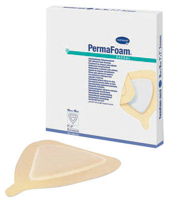 "PermaFoam Comfort Adhesive Standard Island Foam Dressing 7"" x 7"" Sacral"