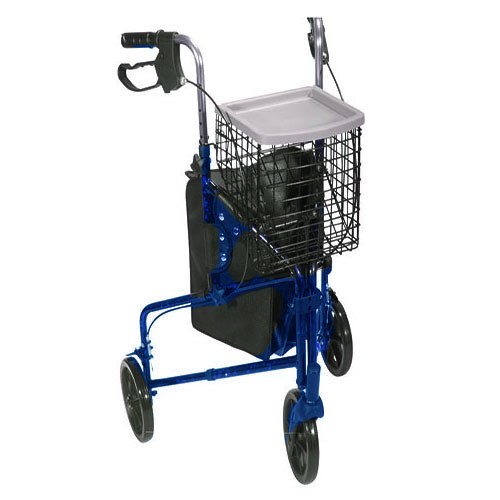 3 Wheel Aluminum Rollator, Blue