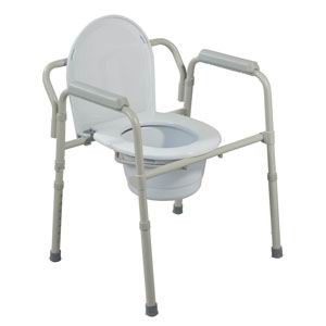 Deluxe Bariatric Drop-Arm Commode, Assembled, Grey