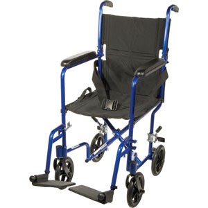 Transport Aluminum Wheelchair 19" Seat, Silver