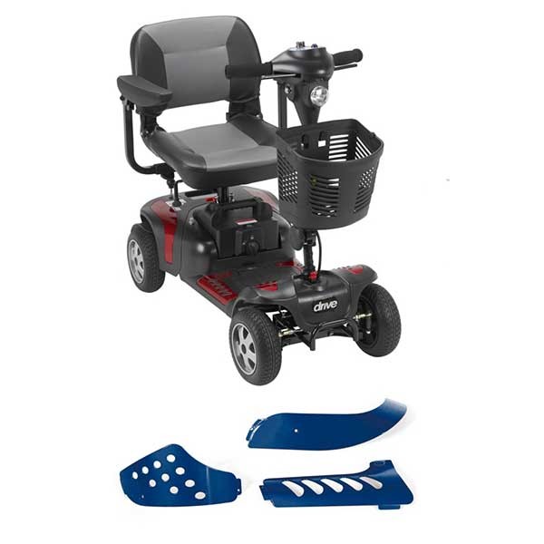 PHOENIX HD 4-Wheel Scooter, 17.5" Folding Seat, Red/Blue