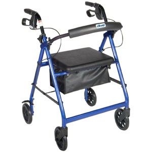 "4-Wheel Rollator Silver, 6"" Casters, Aluminum"