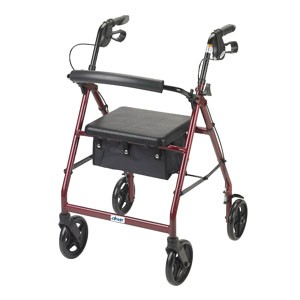 "4-Wheel Rollator Blue, 7-1/2"" Casters, Aluminum"