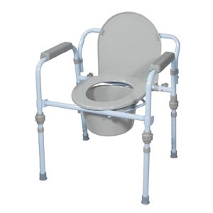 3 in 1 Bedside Folding Commode Standard Size, Blue Powder