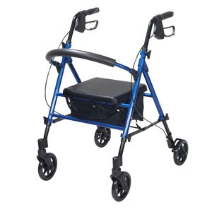 Universal Seat Height, Aluminum Rollator, Blue