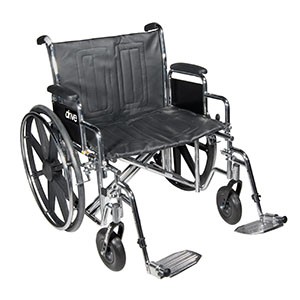 Silver Sport 2 20" Wheelchair with Silver Vein Finish, Detachable Full Arms and Swingaway Foot Rests