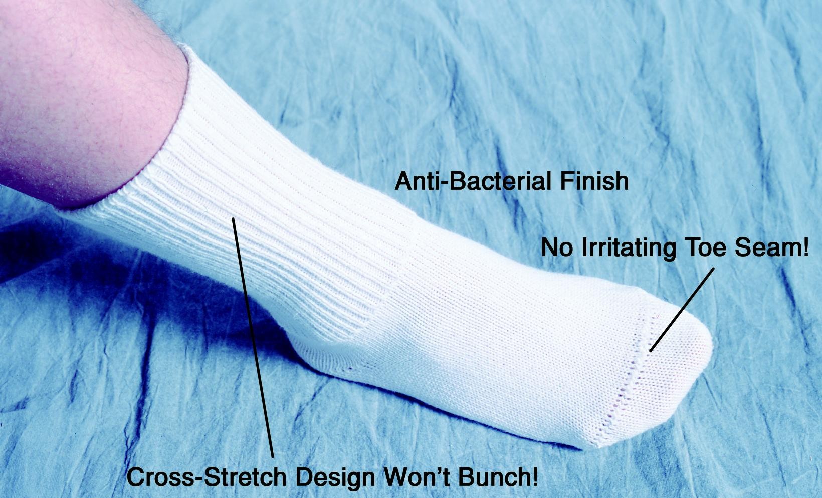 SeamLess Everyday Socks, Large, White