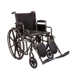 K2 Wheelchair with Removable Desk-Length Arms and Swing-Away Footrest, 18"