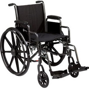 K3-Lite Wheelchair with Removable Desk-length Arms 18" x 16", Swing-away Footrests
