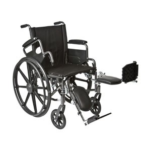 K4-Lite Wheelchair with Flip Back, Desk-length Arms and Elevating Legrests, 20"