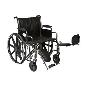 K7 Wheelchair with Removable Desk Arms and Elevating Legrests, 24"