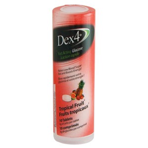 Dex 4 Glucose Tabs, Tropical Fruit (10 count)