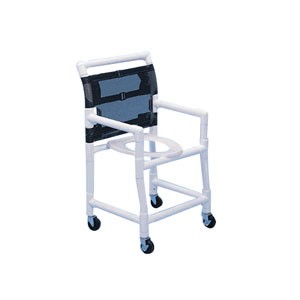 PVC Shower Commode Chair 38-1/2" H x 22" W x 22-3/4" D