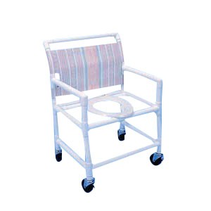 PVC Extra-Wide Shower Commode Chair, 42 H x 30 W x 26 D