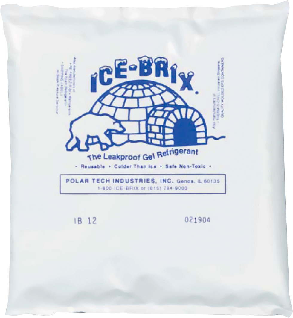 "Ice-Brix Gel Refrigerant Pack, 12 oz., 6"" x 6"", 1"" Thick"