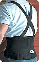 Black, Rg (32"-44") Back Support, Spandex w/Susp.