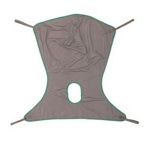 Comfort Sling with Commode Opening, Large, Green/Gray Solid Polyester