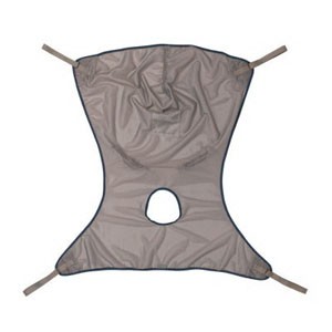 Comfort Sling with Commode Opening, Small, Navy/Gray, Solid Polyester