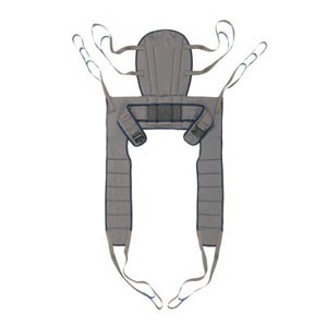 Dress High Toileting Sling with Waist Belt, Small, Navy/Gray, Solid Polyester