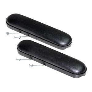 Desk Length Arm Pad with Hardware Kit, Black Vinyl Upholstery
