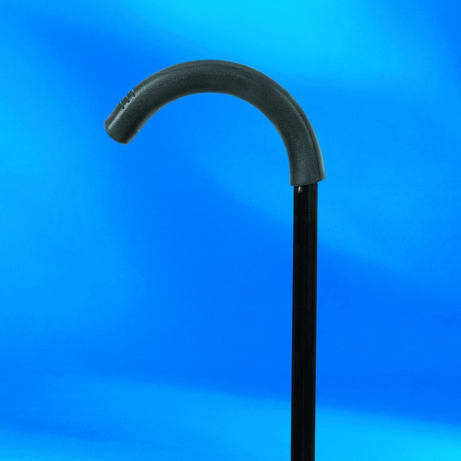 Standard Crook Cane with Grip, Black