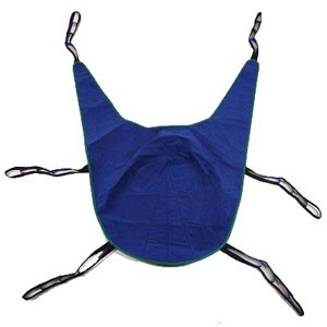Reliant Divided Leg Sling with Head Support, Large, Green, Polyester/Nylon