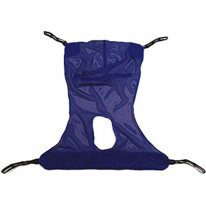 Reliant Full Body Sling with Commode Opening, X-Large, Blue, Mesh