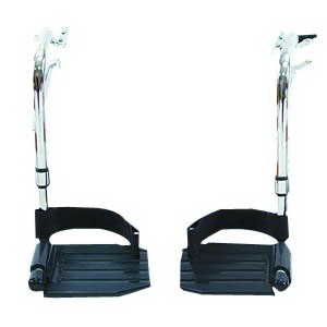 "Swingaway Hemi Footrests with Heel Loop Composite Footplate, 1-1/2"" Hanger Pin Spacing"