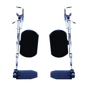 "Hemi Elevating Legrests with Heel Loop Aluminum Footplate, 1-1/2"" Hanger Pin Spacing"