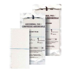 "Non-Sterile Sealed-End Abdominal Pad 5"" x 9"""