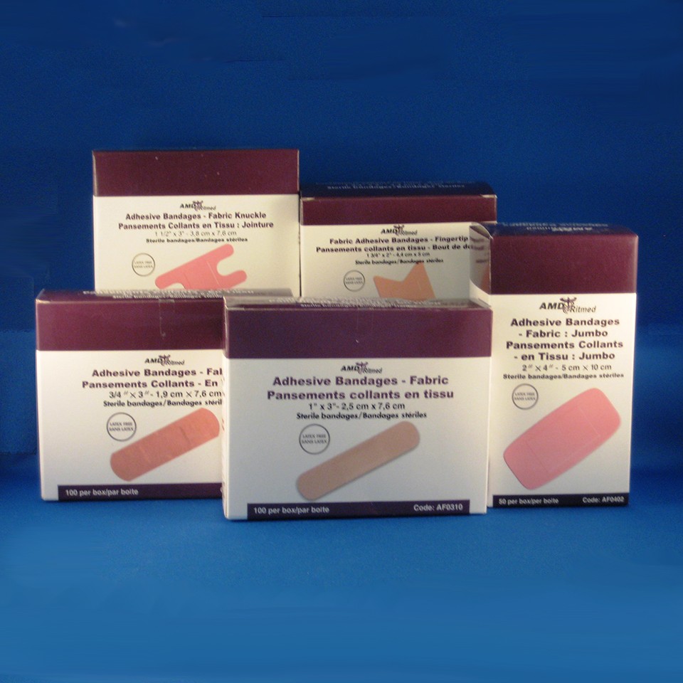 Adhesive Fabric Bandage Strips, 1" x 3"