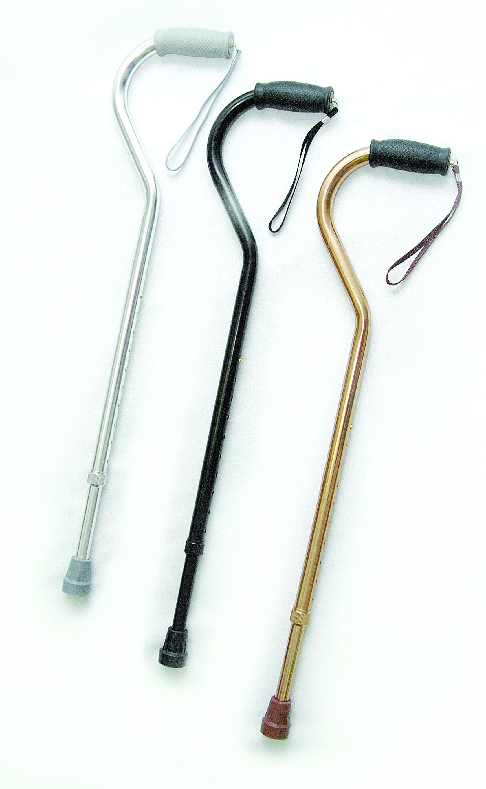 Offset Canes with Strap, Silver