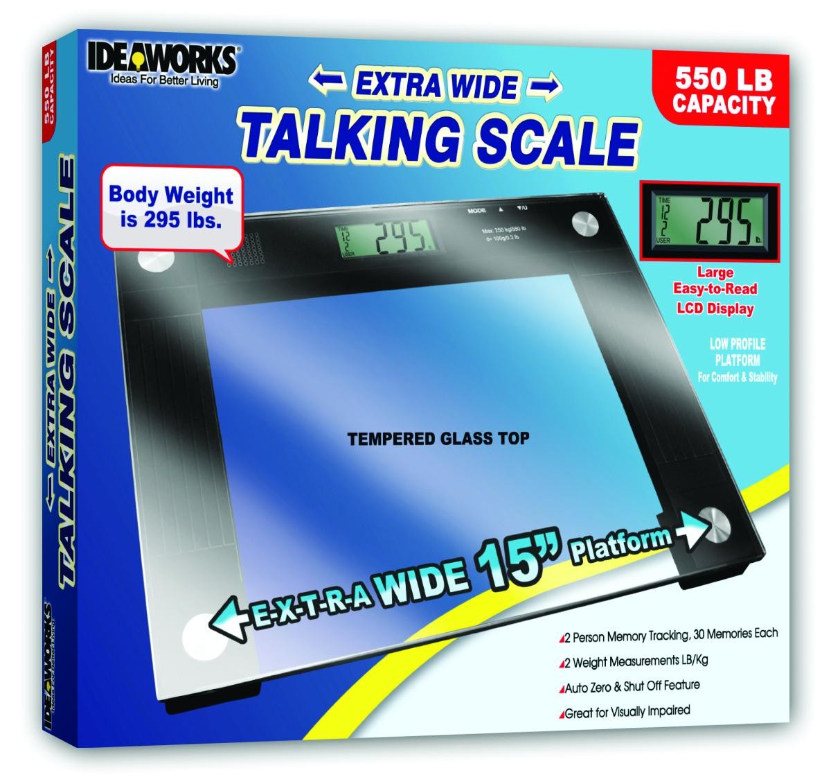 "Talking Scale, 15"" x 12"" x 1"" Platform, 550 lb. Weight Capacity"