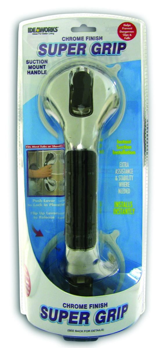 "Super Grip Suction Handle, 11-4/6"" x 3-9/10"" x 3-1/2"", Chrome"