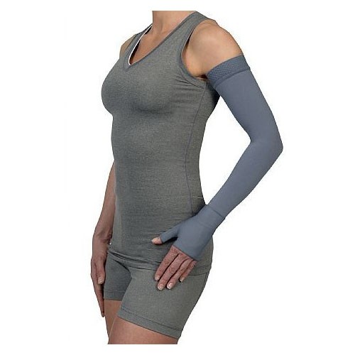 Juzo Soft Armsleeve with Silicone Border, 15-20, Max, Regular, Feather Gray, Size 1