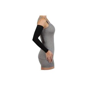 Juzo Soft Arm Sleeve with Silicone Border, 20-30 mmHg, Max Sizing, Regular, Black, Size 2