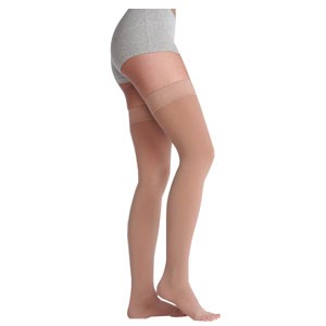Juzo Soft Thigh-High with Silicone Border, 30-40, Regular, Open, Beige, Size 4