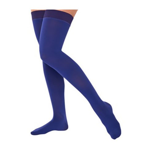 Juzo Naturally Sheer Thigh-High with Silicone Border, 20-30, Full Foot, Mystic Waters, Size 2