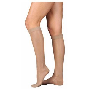 Naturally Sheer Knee High, 30-40, Full Foot, Short, Beige, Size 2