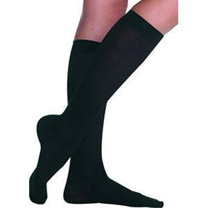 Juzo Hostess Knee-High, 20-30 mmHg, Full Foot, Short, Black, Size 3