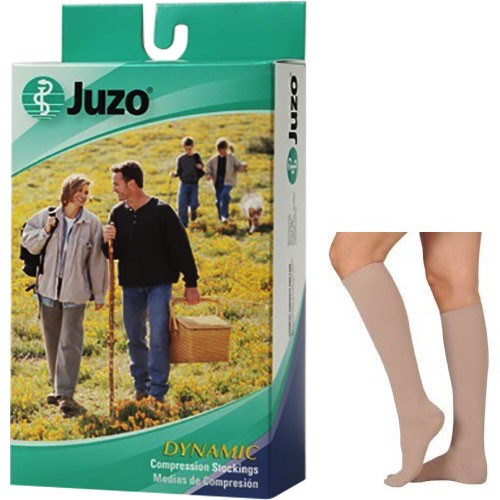 Dynamic Knee-High with Silicone Border, 20-30, Full Foot, Beige, Size 3
