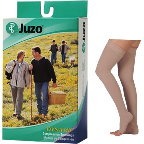 Dynamic Thigh-High with Silicone Border, 30-40, Petite, Open, Beige, Size 1
