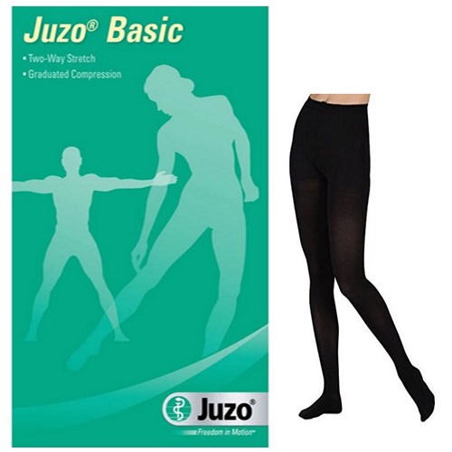 Juzo Basic Pantyhose, 20-30, Full Foot, Black, Size 4