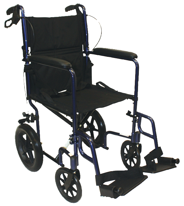 Transport Chair with Loop-Style Brakes, 19"