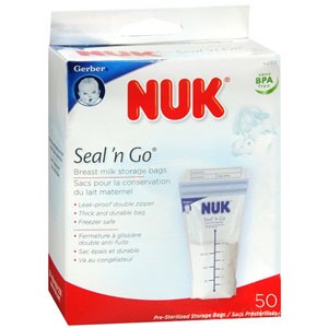 Nuk Seal `n Go Breast Milk Storage Bags & Disposable Bottle Liners (50 Count)