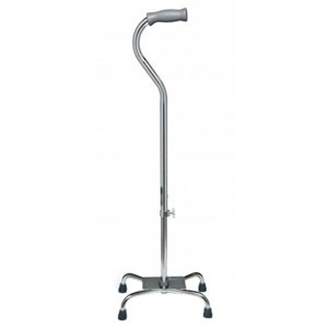 Lumex Low Profile Quad Cane with Small Base, Silver